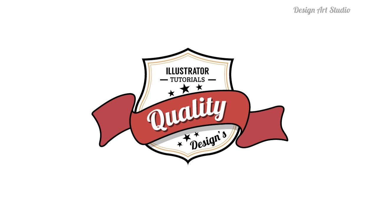 Draw A Retro Badge Design With Ribbon In Illustrator Cgcreativeshop