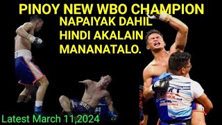 PINOY NEW WBO ORIENTAL SUPER FEATHERWEIGHT CHAMPION. NAPAIYAK DAHIL HINDI AKALAING MANANALO.