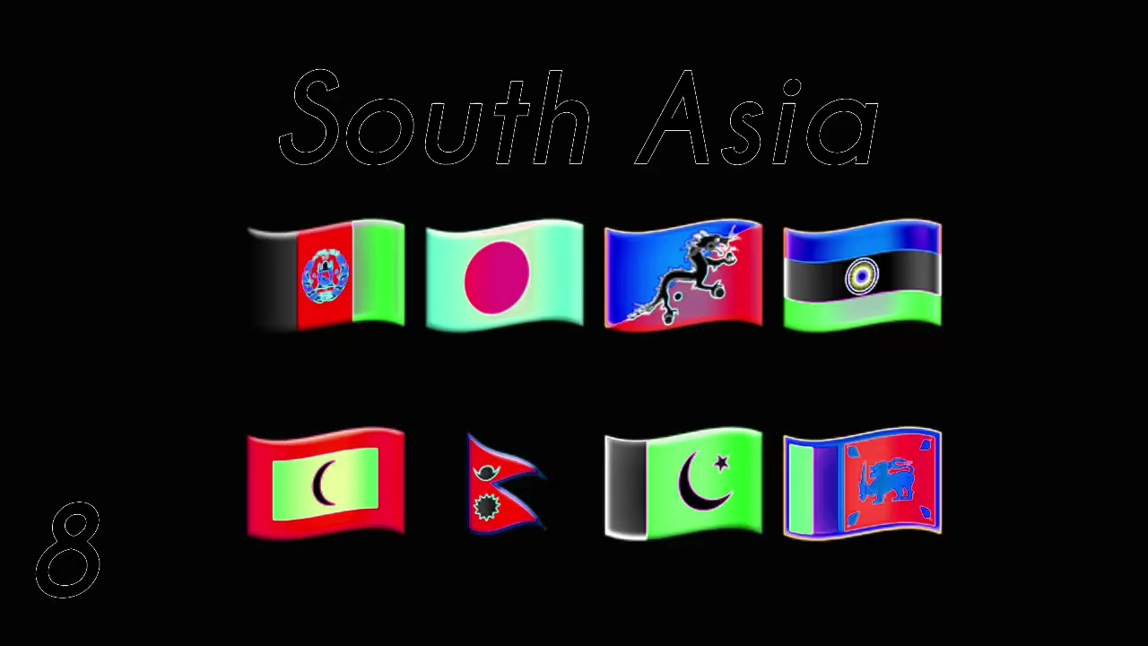 Country Flag Asia North, West, South, Southeast, East & Central In Scary G-Major 0