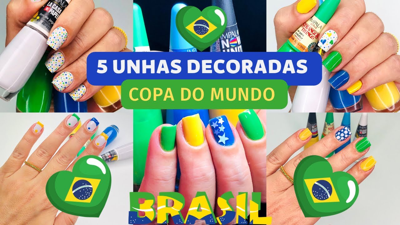 Modelos de unhas para torcer pelo Brasil na copa do mundo