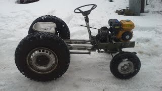 My little homemade garden tractor part4 / first test drive
