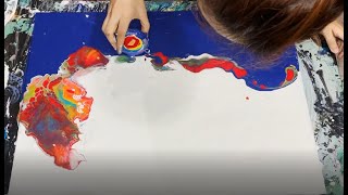 Beach starfish pour using a mix of four different techniques