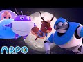 🤖 Arpo's Flight Before Christmas! 🎄 | Arpo | Moonbug Kids | Space Cartoons for Kids