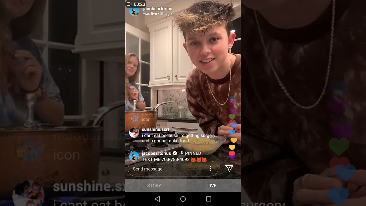 Jacob Sartorius Live 2019 (Part 3) (Cooking with Jacob and Caroline)