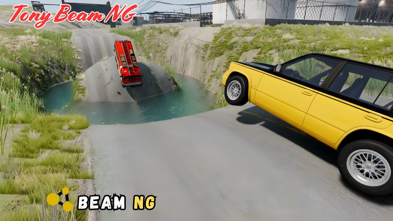 Cars vs Giant Dip Challenge|Beam NG Driver