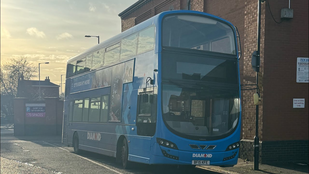 Diamond East Midlands Volvo B5TL Wright Eclipse Gemini 3 BF15KFE  (ZF Gearbox)on Route X12
