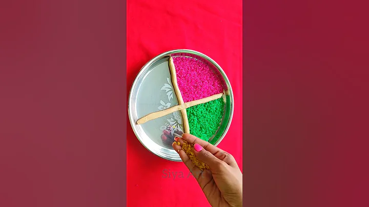 very easy rangoli thali decoration idea using with rice 🍚#trending #shorts #viral #video