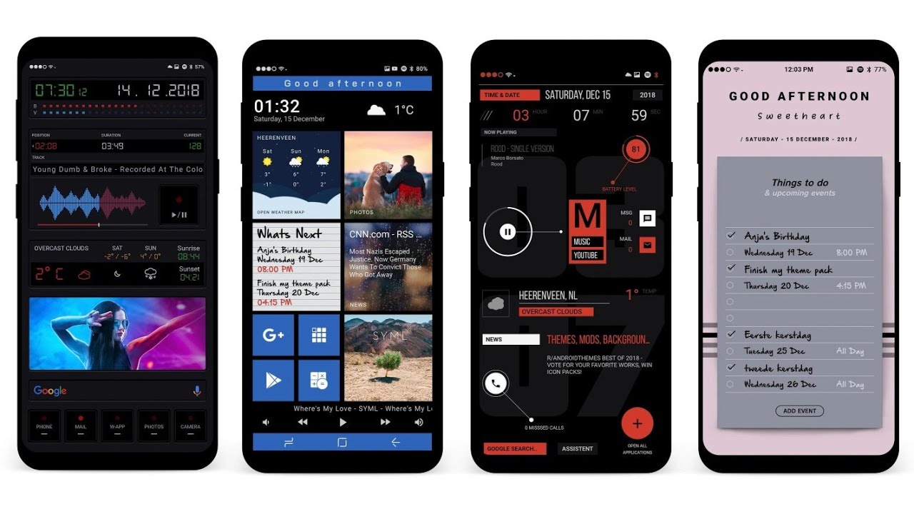 Amazing Theme Pack || Kustom Homescreen Setups 2018