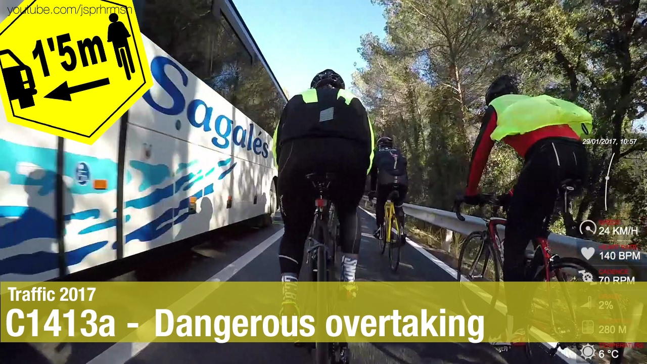 Adelantamiento peligroso a grupo de ciclistas (-1,5M) C1413a (Sagalés 917 4407-JRG)