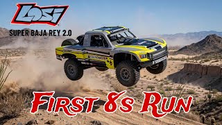 Losi Super Baja Rey 2.0 first rip on 8s .....King of desert trucks !