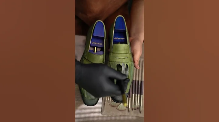 GIFENNSE SHOES | The coloring process of Green loafers H #shoes #mensfashion #fashion #loafers
