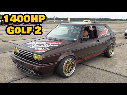 1300HP+ Volkswagen Golf 2 in Action! FASTEST Golf 2 in the World