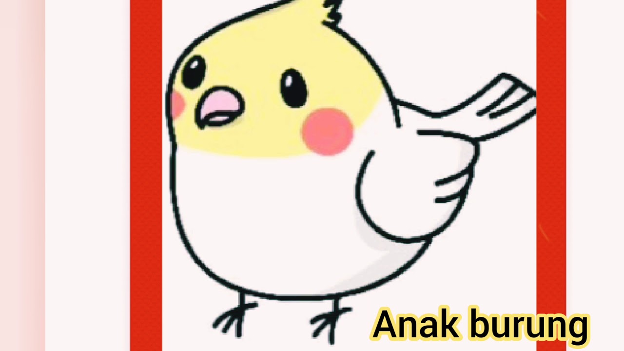 Tutorial menggambar hewan kartun anak burung 