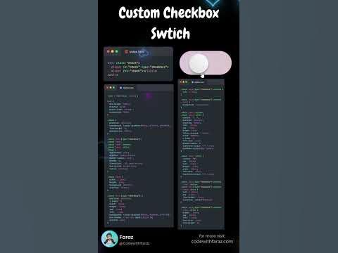 CSS Custom Checkbox/ Toggle Switch | *Source Code* Custom Checkbox with ...