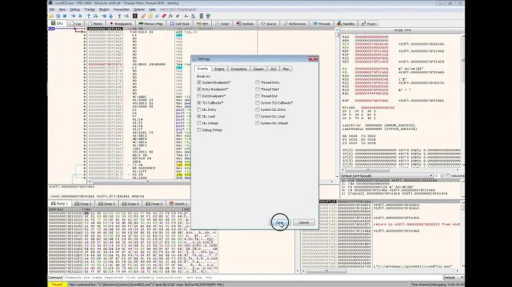 x64dbg: Analyze a malware dll's exported function with cmdline arguments