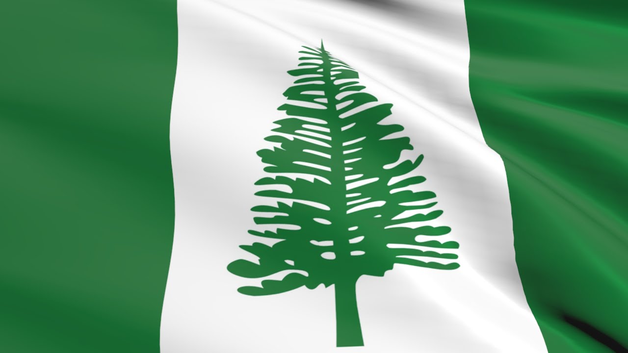 Flag of Norfolk Island waving in the wind - Flag animation - Motion background - 4K UHD
