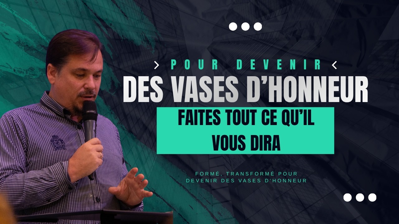 Pour devenir des vases d'honneur: "Faites tout ce qu'Il vous dira." Johann DEL ZOTTO [04/10/2026]
