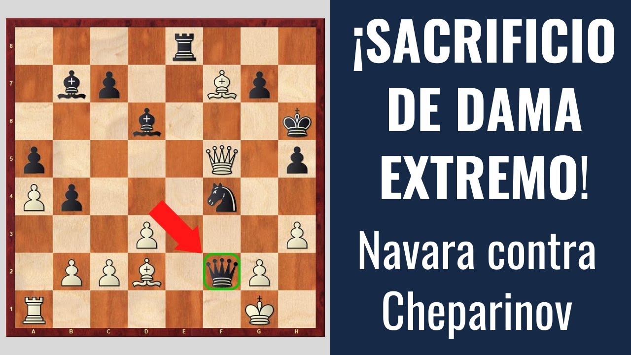 ¡Sacrificio de dama espectacular contra el gran táctico Cheparinov!
