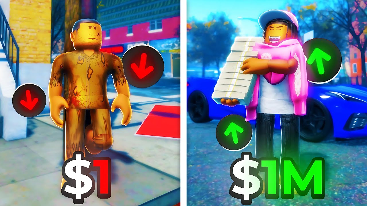 Я прошёл путь от 1 до 1 000 000 долларов в Roblox Tha Bronx 3