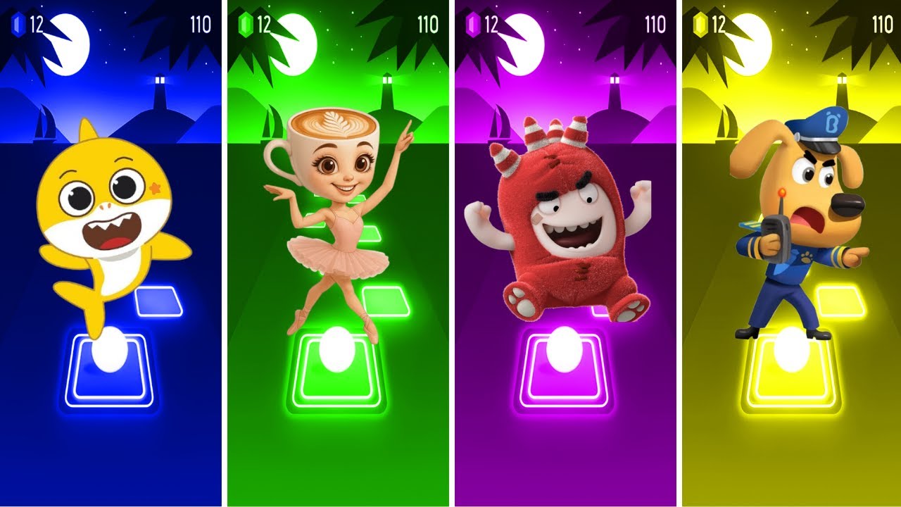 Fuse Ruse BABY SHARK 🆚 BALLERINA KAPUCHINA 🆚 FUSE RUSE 🆚 SHERIFF LABRADOR 🎶 Tiles ...