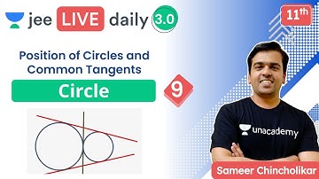 JEE: Circle L9 | Position of Circles & Common Tangents | Unacademy JEE | Maths | Sameer Chincholikar