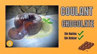 COULANT (Volcán) de CHOCOLATE  SIN HARINA y Sin Azúcar RECETAS EN 5 MINUTOS