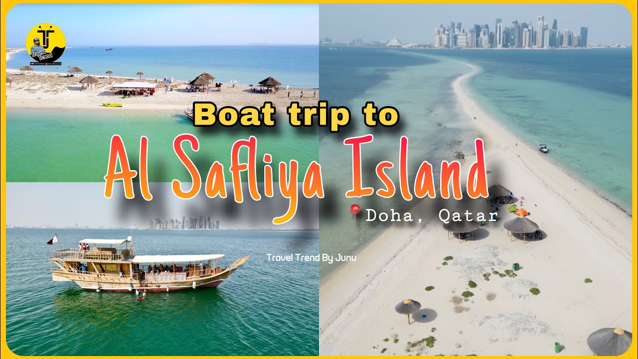 Explore Safliya Island Qatar | Boat trip to Al Safliya Island, Doha Qatar | Hidden Island Doha | 4K