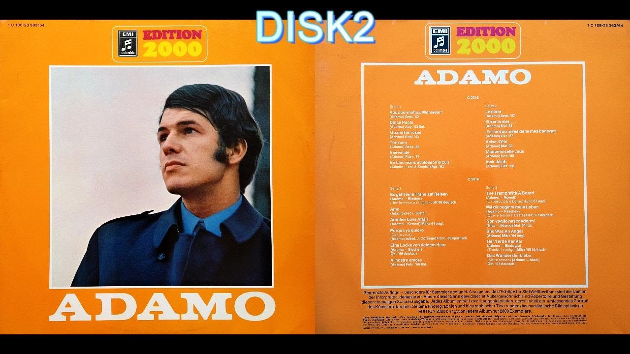 Adamo – Edition 2000 /disk 2/ - YouTube
