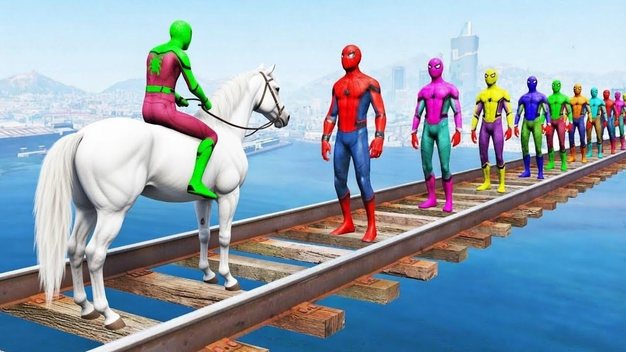 Long Slide Game With Cow Elephant Gorilla Hippopotamus Tiger - 3d Animal Game - Funny 3d Animals