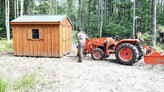 Cabin Build | Moving 10x7 shed into position with the Kubota L2501!! by Halehaven Homestead 2,778 views 8 months ago 32 minutes