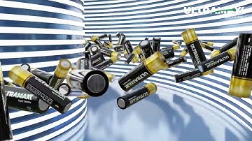 Alkaline battery 3D animation advertisement video