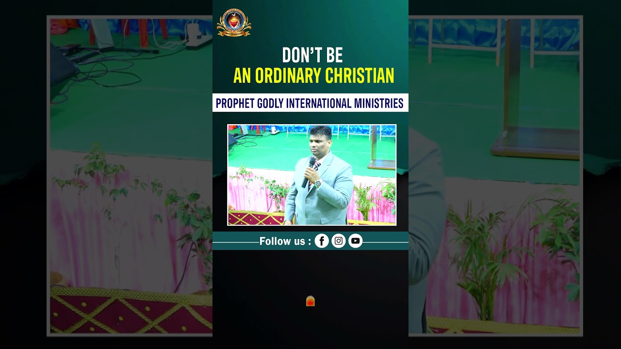 Don't be an Ordinary Christian|Ps.Godly 