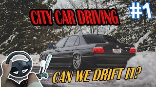 City Car Driving W/Homemade Setup #1-"CAN WE DRIFT IT? | TESTING STEERING MOUSE & BMW E38 MOD" screenshot 2