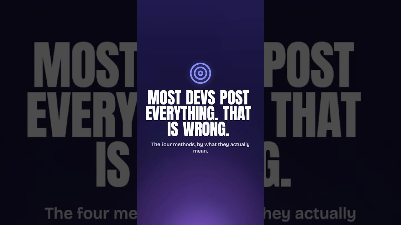 GET vs POST vs PUT: Stop using them wrong #coding #api #webdev