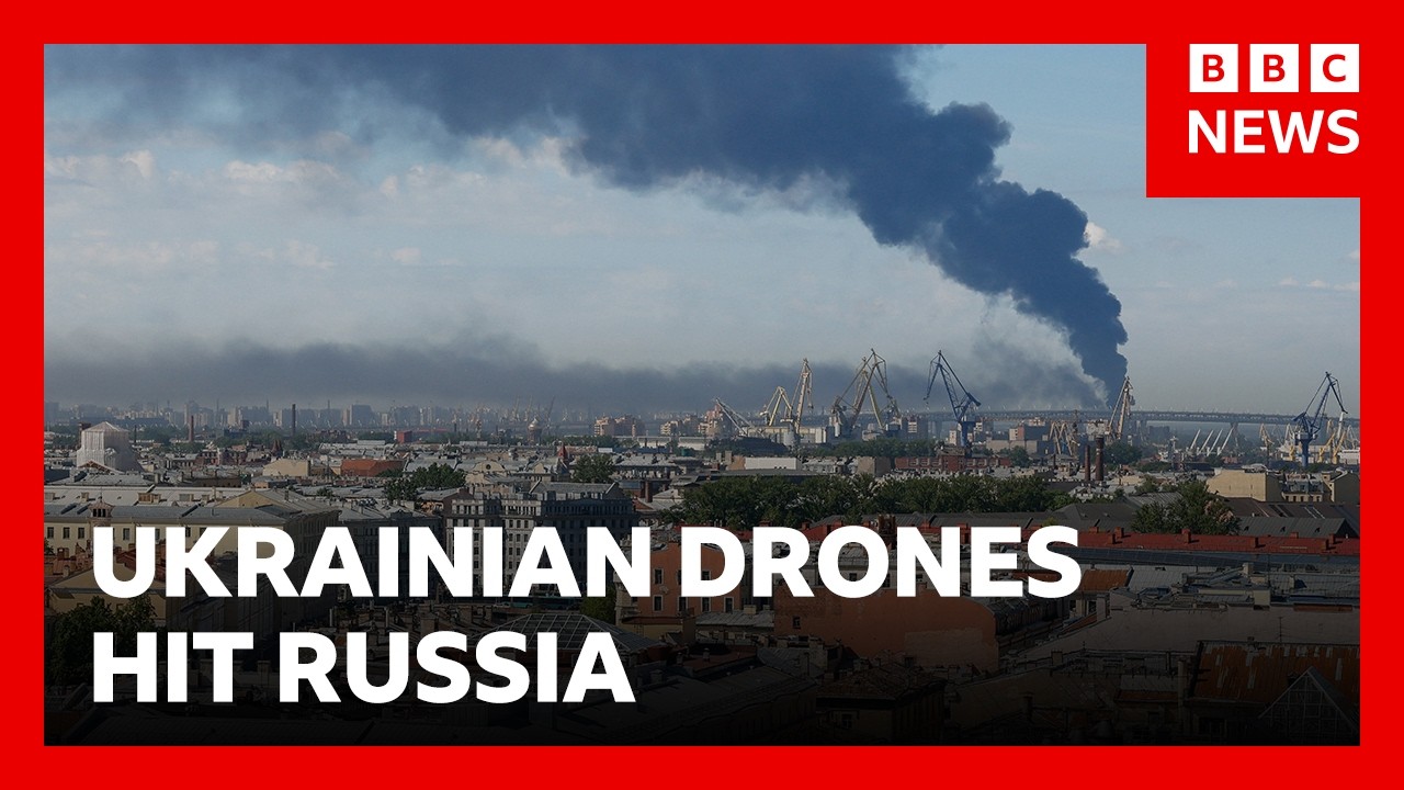 Ukrainian drones hit Russia’s St Petersburg area | BBC News