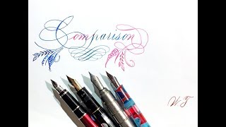 Pilot Elabo(Namiki Falcon Metal), Justus 95, Namisu Orion, Noodler's Konrad 彈性鋼筆比較