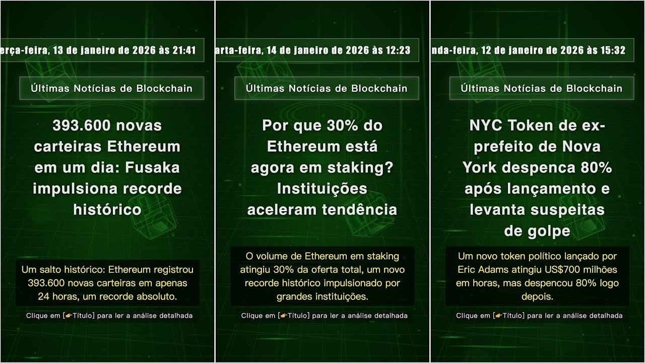 Notícias de Blockchain: quinta-feira, 15 de janeiro de 2026 às 