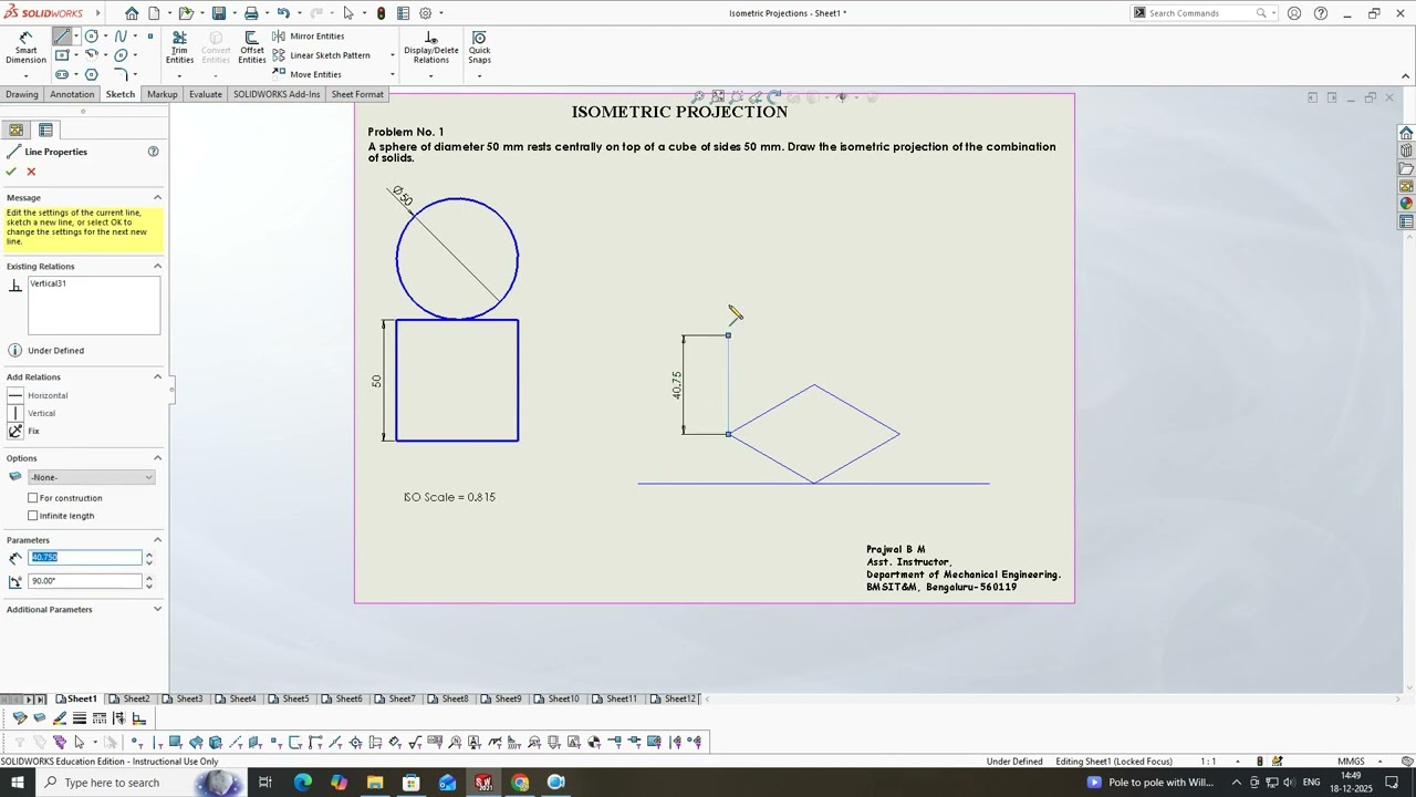 Problem 1 Isometric Projection