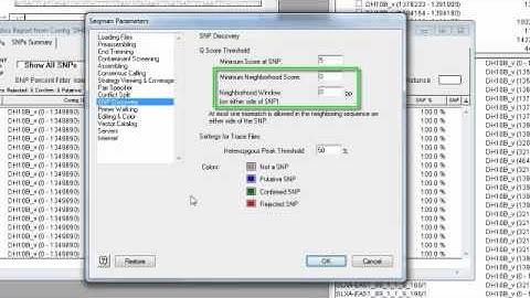 DNASTAR - SNP Discovery Parameters for Sanger Data
