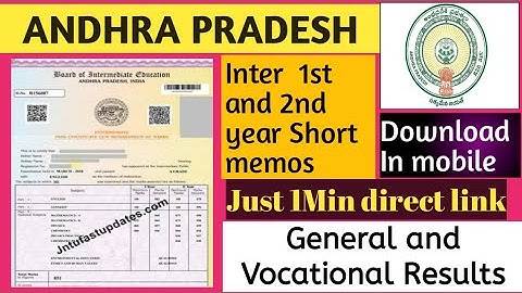 Andhra Pradesh Inter 1st & 2nd year short memos || Inter vocational results || Direct link download
