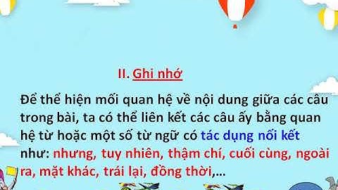 Lớp 5   LTVC   Tuần 27   Liên kết các câu trong bài giảng bằng từ ngữ nối