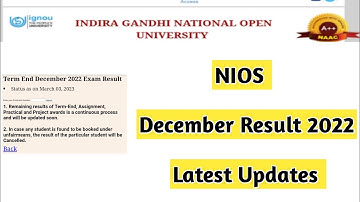Ignou December 2022 Result Latest News  | Mister Ignou #ignou #result
