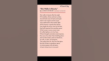 Thumbnail of "She Walks In Beauty" by Lord Byron (George Gordon) (A Poem A Day/Poems For Life)