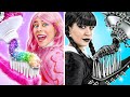 MEAN VS NICE BABYSITTER Extreme Makeover From Soft Nerd To Wednesday By 123 GO CHALLENGE 