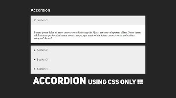 How to create an Accordion using HTML & CSS Only
