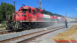 Máquinas Chicas (EMD SD40-2) en Turno Viborillas Ferromex y Local Huichapan lleno de Migrantes