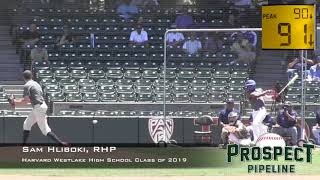 Sam Hliboki Prospect Video, RHP, Harvard Westlake High School Class of 2019, CF Cam