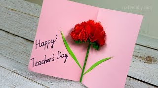 DIY Teacher's Day Card Tutorial | Carnation Flower Pop Up Card | Happy Teacher's Day