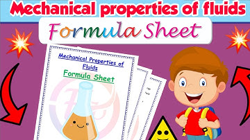 || Formula Sheet || Mechanical properties of fluids| Class 11| Physics chapter 10| @Edustudy_point