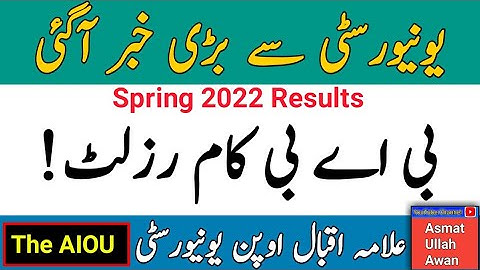 AIOU BA BCOM AD Spring 2022 Results Date | Spring 2022 Results| University Big News | The AIOU